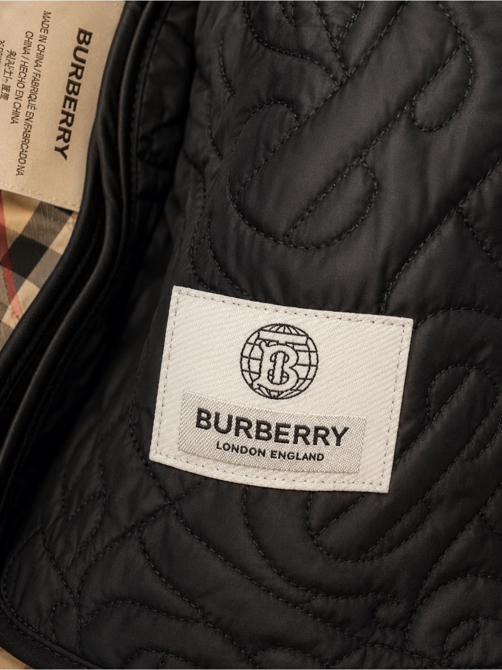 Burberry Quilted Hooded Kids Jacket - Navy - Picture 5 of 6